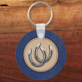Lucky Silver Hoefijzers Westerne stijl Sleutelhanger (Voorkant)