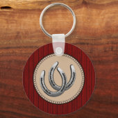 Lucky Silver Hoefijzers Westerne stijl Sleutelhanger (Voorkant)