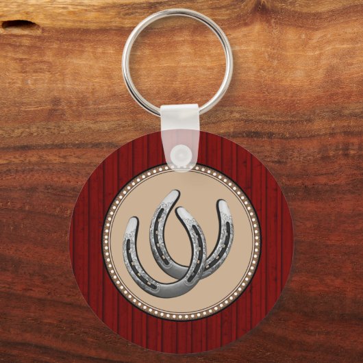 Lucky Silver Hoefijzers Westerne stijl Sleutelhanger (Voorkant)
