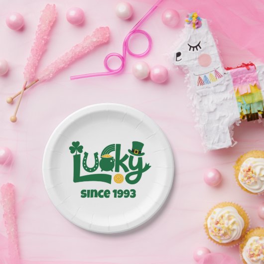 Lucky since Year Papieren Bordje (Feest)