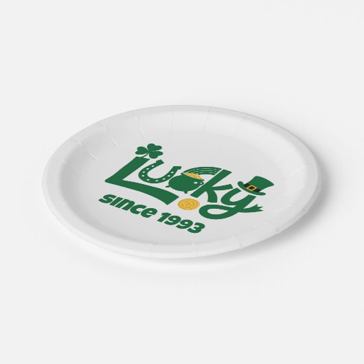 Lucky since Year Papieren Bordje (Gekanteld)