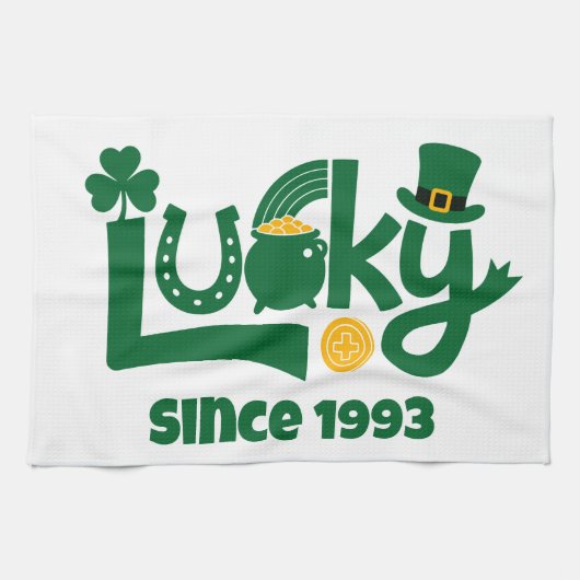 Lucky since Year Theedoek (Horizontaal)