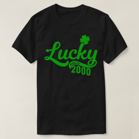 Lucky sinds 2000 cadeau voor 21 jaar oud 21 jaar o t-shirt (Design voorkant)