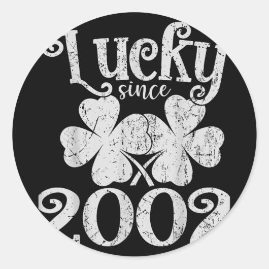 Lucky sinds 23 2002 Lucky St. Patricks Day Ronde Sticker (Voorkant)