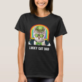 Lucky Singapura Cat Dad St Patricks Day T-shirt (Voorkant)