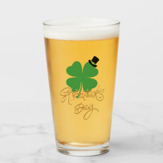 Lucky Sips: St. Patrick's Day Edition - Logo in ee Glas (Voorkant gevuld)