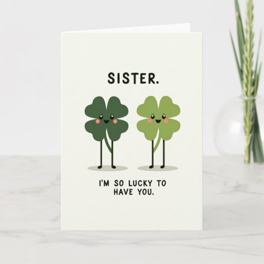 Lucky Sister Wenskaart Kaart (Voorkant)