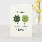 Lucky Sister Wenskaart Kaart (Gele Bloem)