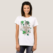 Lucky Skeleton, ST Patrick Day, Pat T-shirt (Voorkant volledig)