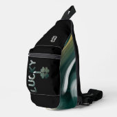 LUCKY Sling Bag Trend Abstract Zwart Wit Groen (Rechterhoek)