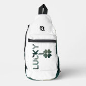 LUCKY Sling Bag Trend Abstract Zwart Wit Groen (Voorkant)
