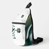 LUCKY Sling Bag Trend Abstract Zwart Wit Groen (Rechterhoek)