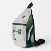 LUCKY Sling Bag Trend Abstract Zwart Wit Groen (Rechterhoek)