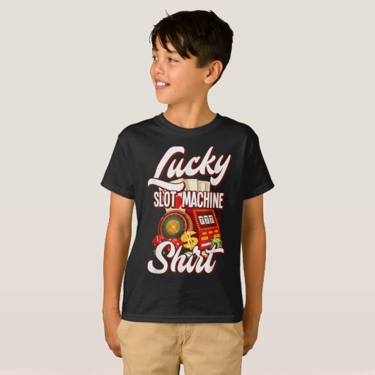 Lucky Slot Machine Casino Las Vegas Gambling  T-shirt (Voorkant volledig)