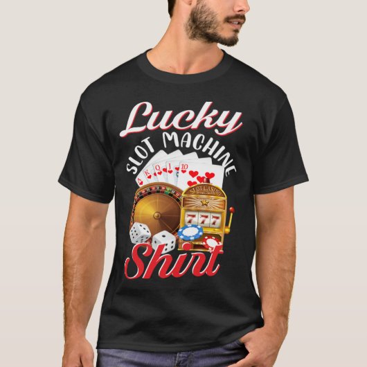 Lucky Slot Machine Casino T-shirt (Voorkant)