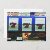 Lucky Slot Machine Winner Briefkaart (Voorkant / Achterkant)