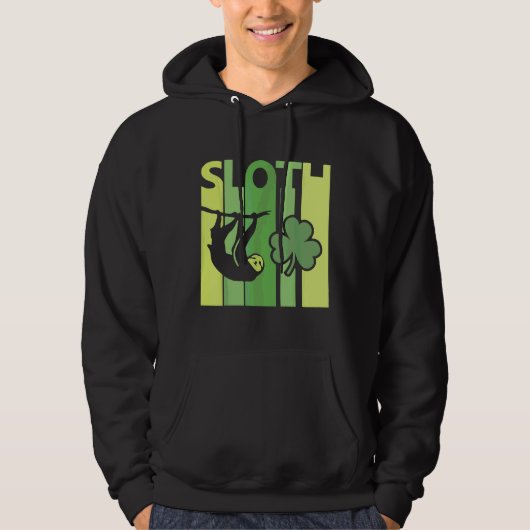 Lucky Sloth St Patrick S Day  Retro S Hoodie (Voorkant)