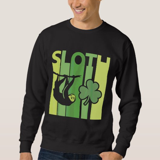 Lucky Sloth St Patrick S Day Retro S Trui (Voorkant)