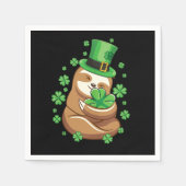 Lucky Sloth St Patricks Day Leprechaun Pet Shamroc Servet (Voorkant)