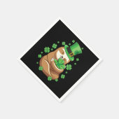Lucky Sloth St Patricks Day Leprechaun Pet Shamroc Servet (Hoek)