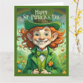 Lucky Smiles op St. Patrick's Day Kaart (Gele Bloem)