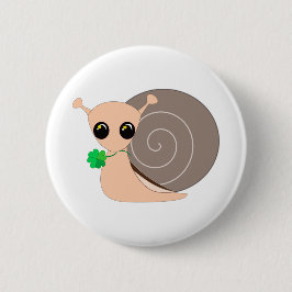 Lucky Snail met Clover-Button Ronde Button 5,7 Cm