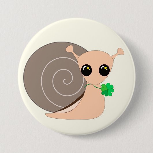 Lucky Snail Ronde Button 7,6 Cm (Voorkant)