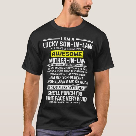 Lucky son-in-law ik heb een geweldige moeder... t-shirt (Voorkant)