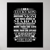 Lucky Son opgevoed door een Geweldige mam cadeau v Poster (Voorkant)
