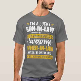 Lucky soninlaw van geweldige vaderrecht t-shirt