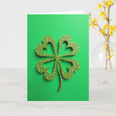 Lucky Speelse Klaverkaart Kaart (Gele Bloem)