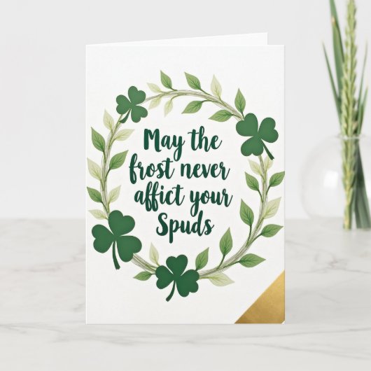 Lucky Spuds Blessing Green Art Card Kaart (Voorkant)