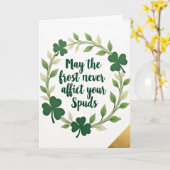 Lucky Spuds Blessing Green Art Card Kaart (Gele Bloem)