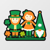 Lucky Squad Window Cling voor St. Paddy's Day Raamsticker (Vel)