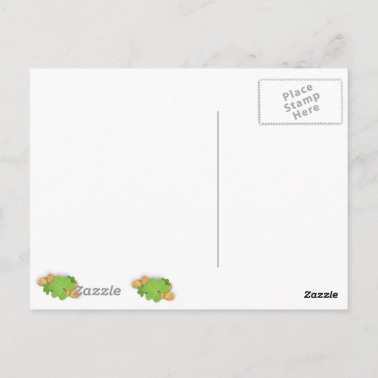 Lucky Squirrel in Clovers Briefkaart (Achterkant)