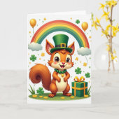 Lucky Squirrels Dag Kaart (Gele Bloem)