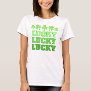 Lucky St. Patrick Day Lucky groene tekst T-shirt