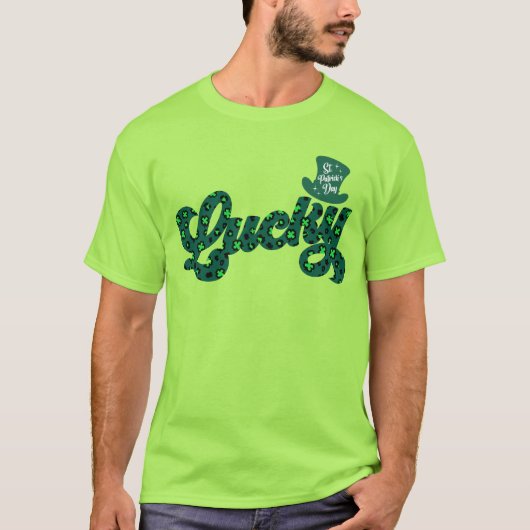 Lucky St Patrick Leopard Leprechaun Pet Shamrock T-shirt (Voorkant)