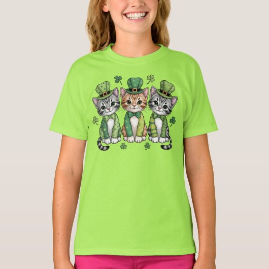 Lucky St. Patrick’s Day Kittens-47474 T-shirt (Voorkant)