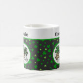 Lucky St Patrick Shamrock Green Black Cat Print Koffiemok (Center)