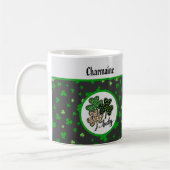 Lucky St Patrick Shamrock Green Black Cat Print Koffiemok (Links)