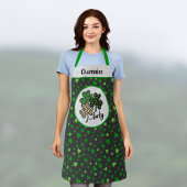 Lucky St Patrick Shamrock Groen Print Zwart Katach Schort