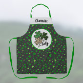 Lucky St Patrick Shamrock Groen Print Zwart Katach Schort