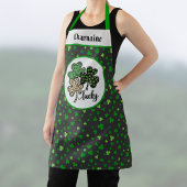 Lucky St Patrick Shamrock Groen Print Zwart Katach Schort