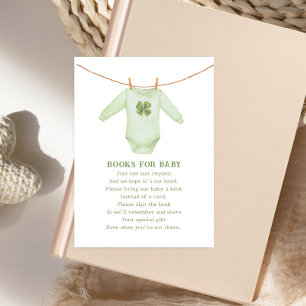 Lucky St Patrick's Boy Boeken voor Baby shower Informatiekaartje