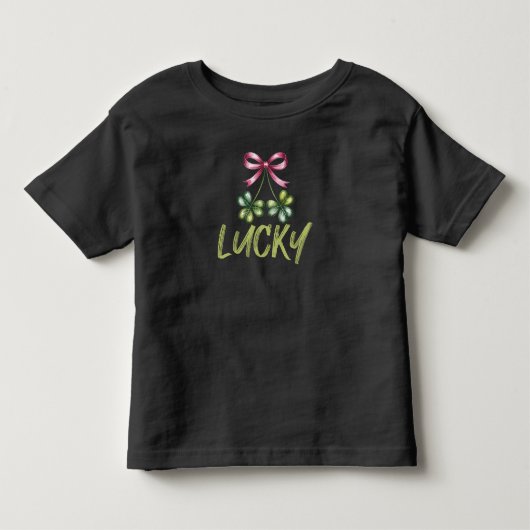 Lucky St Patrick's Coquette Strikje Kinder Shirts (Voorkant)
