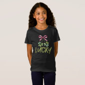 Lucky St Patrick's Coquette Strikje T-shirt (Voorkant volledig)