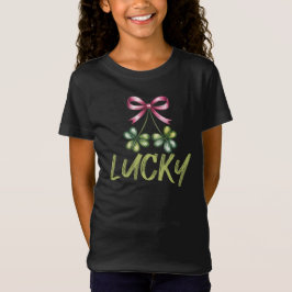 Lucky St Patrick's Coquette Strikje T-shirt