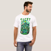 Lucky St Patrick's Day Beer Drink Pub Party T-shirt (Voorkant volledig)
