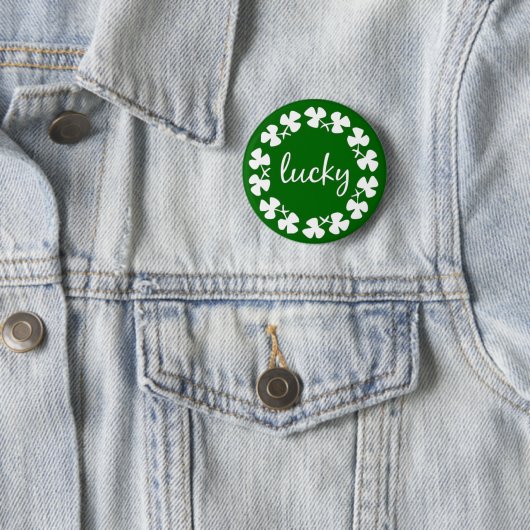 Lucky St Patricks Day Buttonnen Ronde Button 5,7 Cm (In situ)